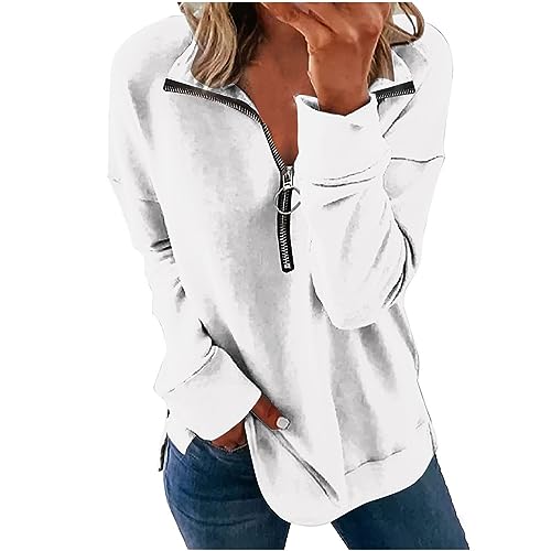 Amikadom Roupas de gola redonda para mulheres outono inverno manga longa estampa colorblock moletom