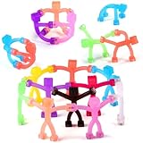 BlissfulTie Updated Magnetic Toys for Kids in Robot Shape Design, Colorful Magnet Men, Easter Basket Stuffers for Travel Toys, Funny Magnetic People for Kids (Translucent, 5 Pcs)