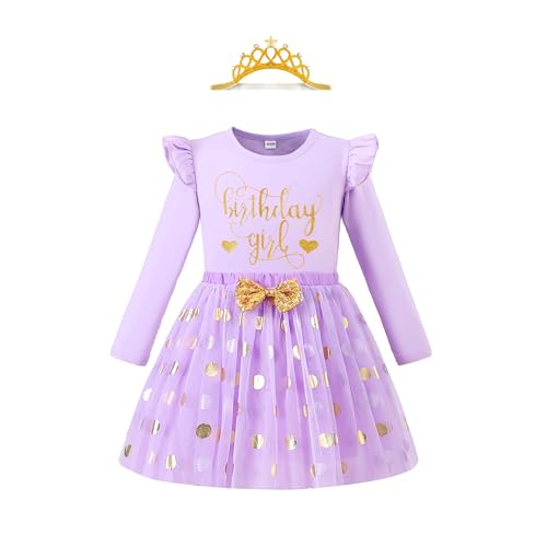 Image of LYSMuch Toddler Girls Long-Sleeve Birthday Outfits Shirt | 2T-10Y Mesh Tutu Skirt Set cake party