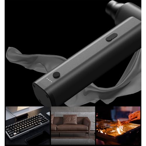 Soprador Aspirador Turbo Jet Fan 120.000 RPM Controle de Velocidade Bateria Recarregavel USB Acende