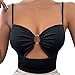 Crop Tops Damen Bandeau Spaghetti Strap Crop Weste Tops Cutout Backless Wrap Tank Tops ärmellose Summer Shirt T-Shirt Oberteil Vintage Top Aesthetic Basic Tees Clubwear