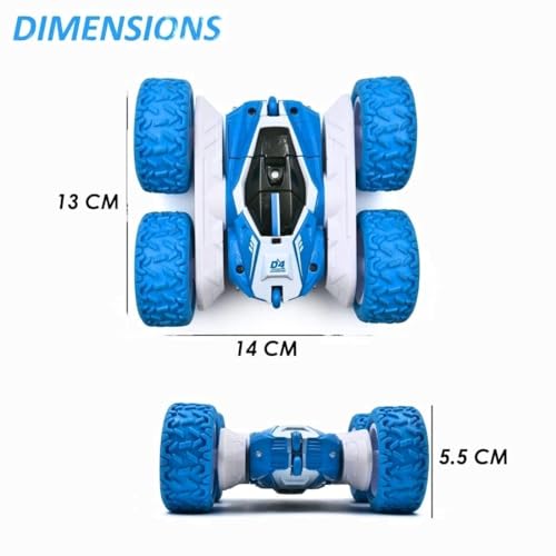 Image of MITAN RC Racing Stunt Car Toy Remote Control 2.4Ghz 360 Rotating Double Flip USB Rechargeable Kids - Blue
