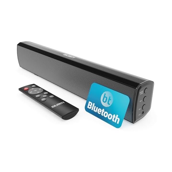 Majority Sound Bar for Smart TV, 50 Watts, 2.0 Bluetooth TV Sound Bar, 15 Inch Home Audio Sound Bars, Small Soundbar for TV and PC | AUX, RCA, Optical, USB | Gaming, Music, Movies – Bowfell Black