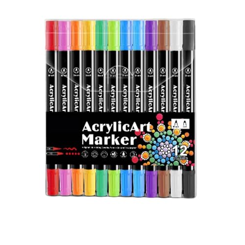Lpsdssre Rotuladores de pintura acrílica, marcadores de doble punta, suministros de arte, marcadores de pintura de roca, marcadores de pintura de madera, colores para pintura de roca, madera, lienzo,