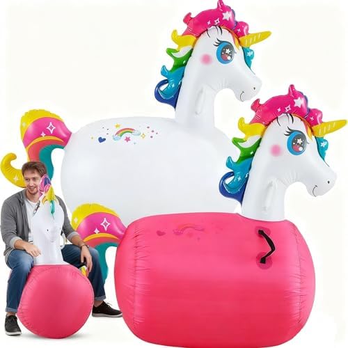 Hiboom Large Inflatable Bouncy Hopper with Slip Cover Unicorn Bou...