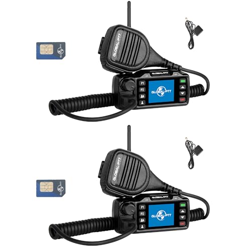 2-Pack Push-to-Talk Over Cellular (PoC) Mobile Radios Unlimited Range - 4G LTE Nationwide PTT Walkie Talkies for in-Vehicle Communication (GPS)