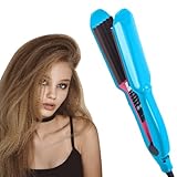 KBIBCK Hair Crimpers for Women, Hair Crimper for Volumizing with 5 Heat Setting, Professional Crimping Iron, Volumizing Hair Iron for Girls, 30s Rapid Heating for Fluffy Hairstyle, Corn, Waves (Blue)
