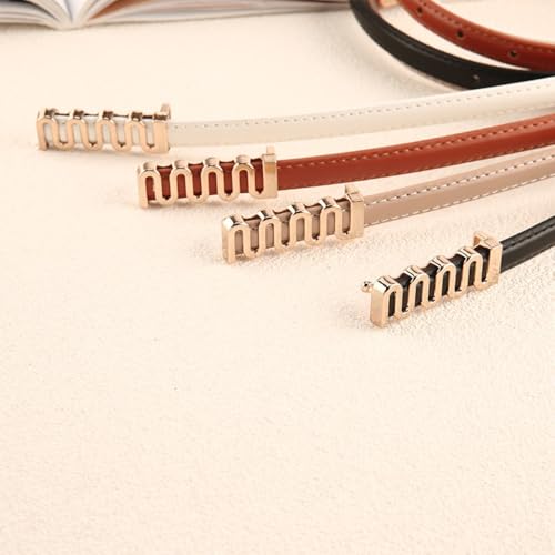 Waist Cinch Belt PU Thin Waistband Gift Zinc Alloy Buckle Waist Belt Women Ladies(black)2