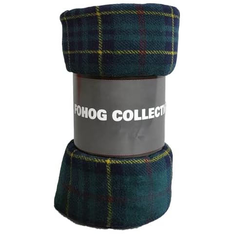 FOHOG Collection Flannel Fleece Silky Soft Throw Shaggy Blanket Lightweight Comfy and Cozy Plush Microfiber Travel Silk 50" X 60" for Sofa Couch Bed (127 cm X 152 cm) (Tartan Plaid) Cover