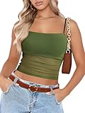Avidlove Camisole Tops for Women Sheer Mesh Top Lingerie Camisole Tube Slim Y2K Tank Top Green Medium