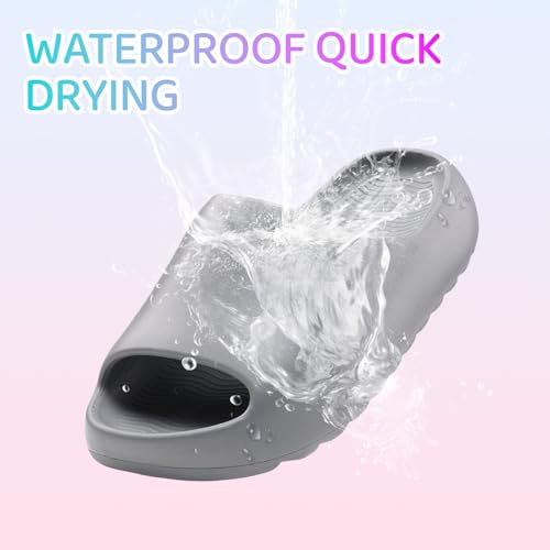 Image of Cloud Slides for Kids,Boys Girls Shower Slippers Bathroom Pool Sandals,Toddler Home House Open Toe Comfy Thick Sole Slippers,Summer Non-Slip Beach Shoes