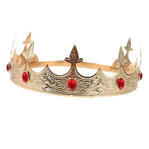 INOOMP Corona de Rey Vintage para Hombre Corona Cosplay para Fiestas y Disfraces Diadema Decorativa Resistente para Eventos y Cumpleaños