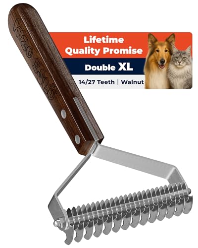 Extra Large 2-Sided Undercoat Rake for Dogs & Cats, Dog...