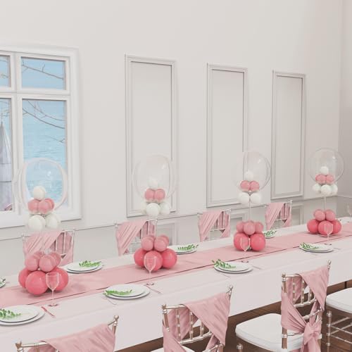 YALLOVE Clear Acrylic Tabletop Balloon Stand Kit, 15.75 Inch 4 pack Balloon Stick Holder with Base for Table Top Centerpiece Party Decoration (Balloons Not Included) by YALLOVE - Image 6