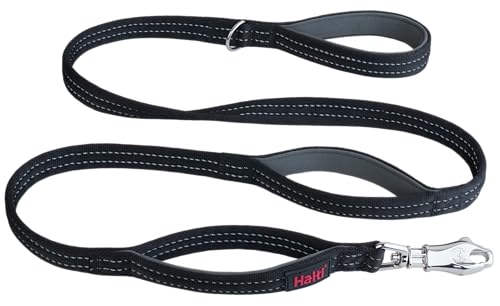 Halti BRIG Sicherheitsleine- Farbcodierte Hundeleine mit Ultrastarker Karabiner, Reflektierend, Gepolsterter Griff & D- Ring. Designt für Große Hunde (Schwarz, 1, 5m Lang)