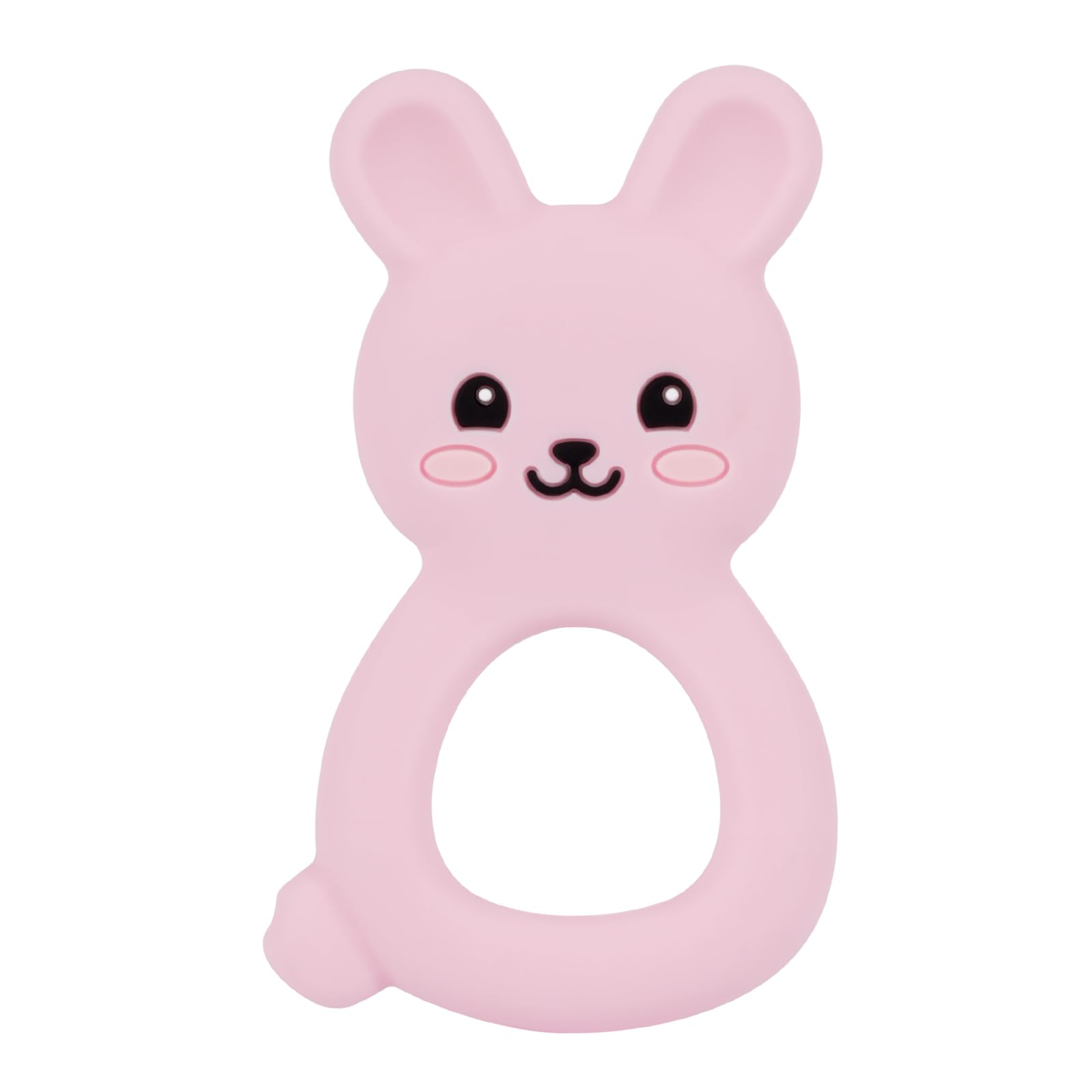 Baby Bunny Teether, Food-Grade Silicone Toy for Infants 0–24 Months, Easy-Grip Chew Toy with Textured Ears for Sensory Exploration, Freezable &
