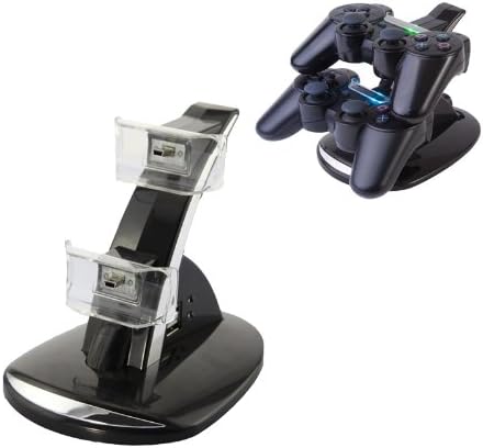 TabStore Blue LED Dual Charger Controller Stand Charging for Playstation PS3