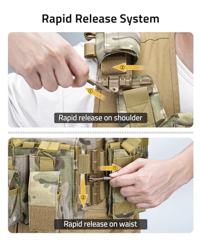 image for CVLIFE Tactical Vest, Quick Release Airsoft Vest with Adjustable Size,