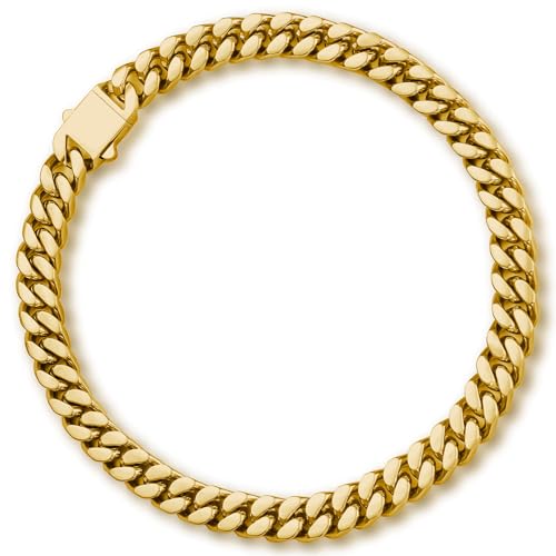 Stainless Steel Cuban Link Chain for Men Silver/Gold/Black Width (5/7/9/11mm) & 18-26in Length Hip Hop Mens Necklace, Mens Jewelry (Gift Box Included)