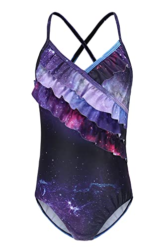 HowJoJo Girls One Piece Swimsuits Ruffle Bathing Suit Space Size 16