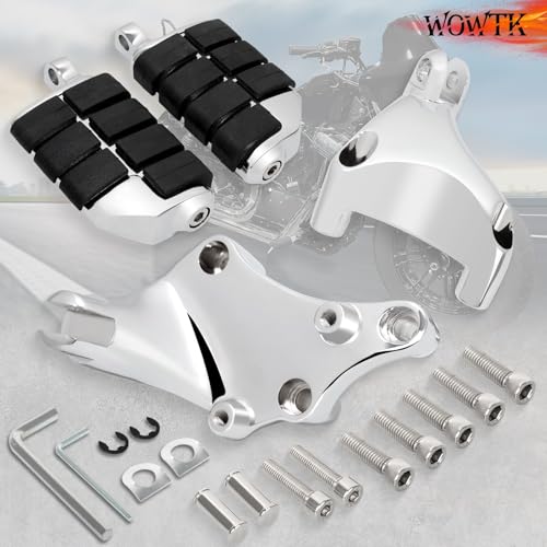 Image of Rear Passenger Footpegs Foot Rests Pedal Mount Fits for Harley Sportster 883 1200 2014-2022,Chrome