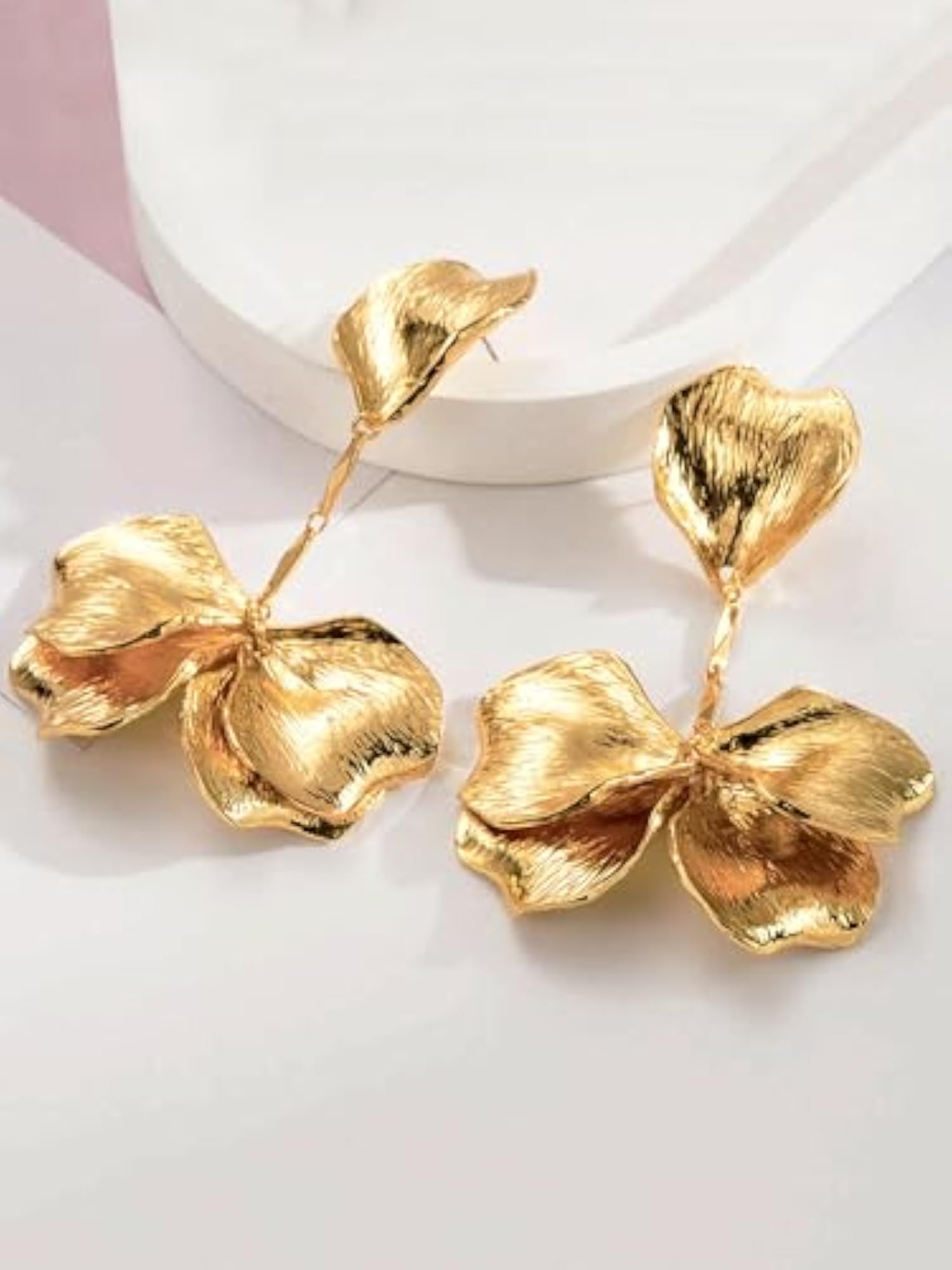 Bohey by Contemporary Toned Textured Floral Drop Earrings