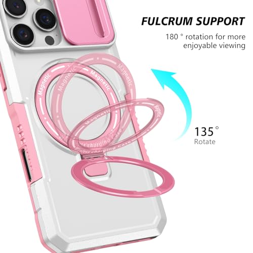 Funda militar rosa y blanco Samsung S25 Plus anticaídas con soporte 5