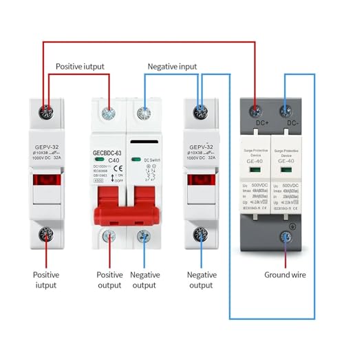 SPD pararrayos fotovoltaico DC 2P 1000V para protección de sobretensiones domésticas 6
