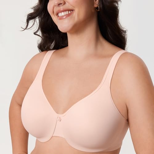 Image of DELIMIRA Women's Minimizer Plus Size Underwire Bras | Smooth, Full Coverage, Seamless, Tshirt Bra