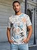Runcati Men's Short Sleeved T-Shirt Summer Print Graphic Tops Crew Neck Hip Hop Shirt Regular Fit Casual Tee Beige XXL #4