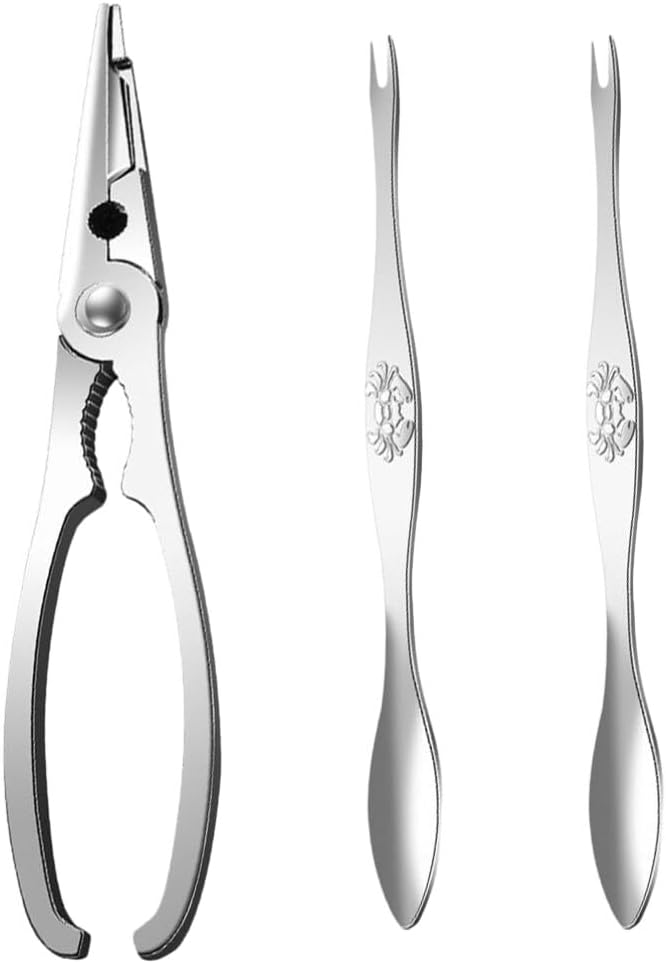 Crab Scissors Clamps Seafood Tools Set Crab Leg Scissors Stainless Steel 3pcs