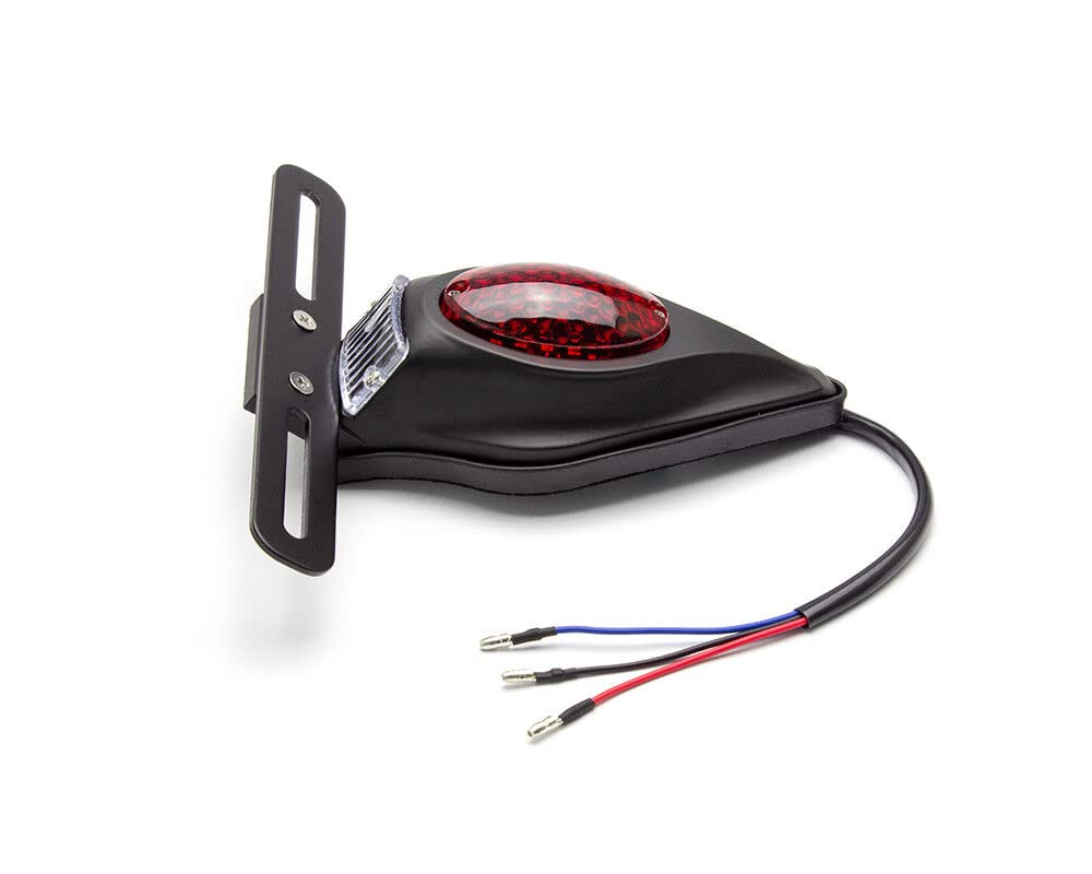 Alchemy Parts Moto Tombstone LED Stop e Coda Luce - Nero Opaco - Per Custom Retro Project Moto