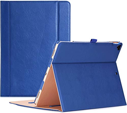 ProCase iPad Pro ケース PUカバー スタンド機能 ビンテージデザイン 書類やカード用ポケット付き 適用機種:iPad Pro 12.9" (2015 / 2017)‐ネイビー
