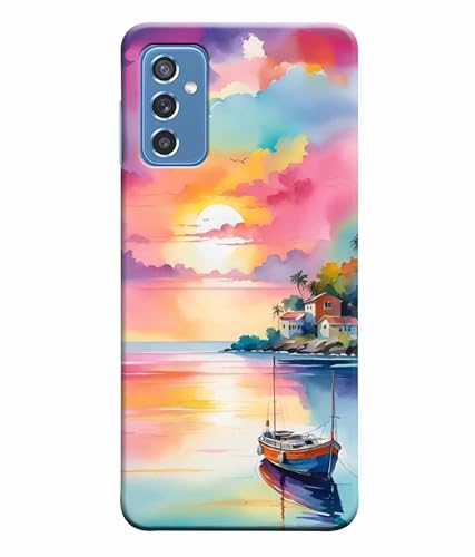 Image of Printed Hard Back Case Cover & Compatible for Samsung Galaxy M52 5G | Nature Painting Art (Multicolor) - D1180