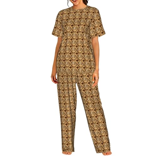 Pyjama femme manches courtes motif carte du monde idée cadeau vêtement de nuit