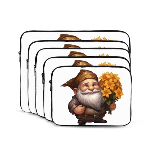 Dwarf Holding A Flower Laptop Sleeve Case 17 Inch Suitable For Notebook Computer Tablet Traveling Carrying Simple Case2