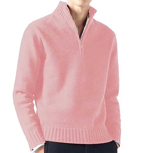 Pull décontracté en laine homme avec demi-fermeture éclair chaude