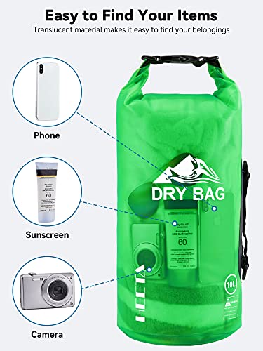 HEETA Waterproof Dry Bag for Women Men, 5L/10L/20L Roll Top Lightweight Dry Storage Bag Backpack with Waterproof Phone Case(IPX7) for Travel, Swimming, Boating, Kayaking, Camping and Beach