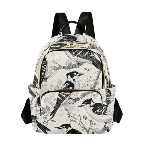 Sac à dos grande capacité motif pic noir et blanc 35,6 cm taille M femmes