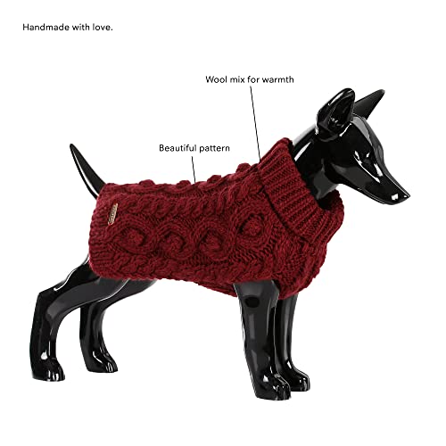PAIKKA Handgemachter Strickpullover weinrot 45
