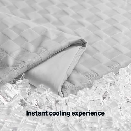 Image of Amazon Basics Cooling Comforter, Soft Lightweight Waffle Weave Blanket for Hot Sleepers, Summer & All Season Bedding to Keep Cool for Night Sweats, 106 inchx90 inch, King, Gray