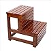 Plataforma de escalada de usos múltiples Taburete de escalera de madera maciza Taburetes de pies de niños multifuncionales Baño de casa antideslizante 2 pasos 100 kg de capacidad (marrón)