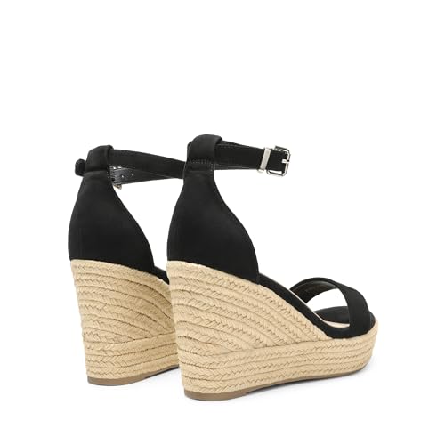 DREAM PAIRS Women's Platform Wedges Sandals, Comfortable Open Toe Espadrilles Sandals Dressy Buckle Ankle Strap Summer Shoes4