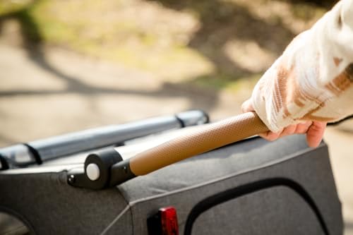 hauck Dryk Duo, Melange Grey - 2in1 Fahrradanhänger & Kinderwagen für 2 Kinder ab 6 Monaten bis 22 kg/120 cm/4 Jahre, für Zwillinge & Geschwister, Faltbar, XL Stauraum, für Fahrrad, E-Bike & Pedelec