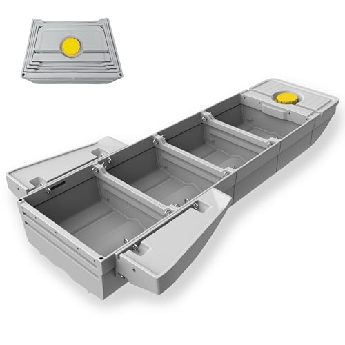 Artigree Fishing Boat, Folding Pontoon Boat, Fits in Car Trunk - Portable Modular Kayak, Seats 2-4, Motor-Ready, Sturdier Than Inflatable Boats - Ideal for Lure Fishing, Paddling Trip (Air, Gray)