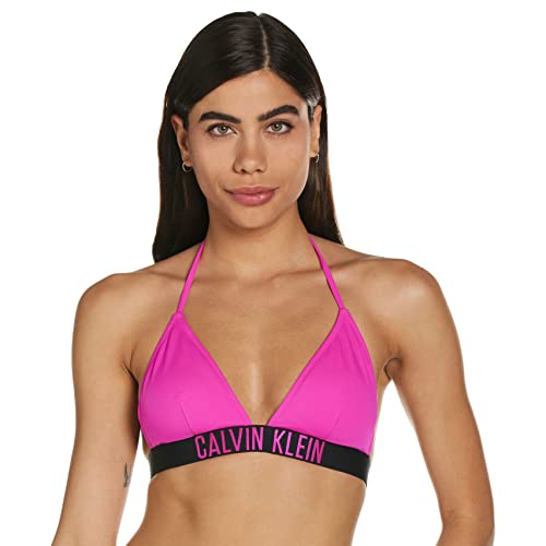 misto nylon elastan Calvin Klein Fixed Triangle-RP Imbottitura, Pink GLO, (Taglia Produttore: Small) Donna
