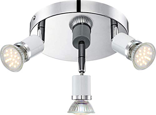 Globo 10710 - Plafoniera cromata a LED inclusi, 180 x 135 cm, 3xGU10, 2,5W, 230V, 200 lm, colore: bianco caldo