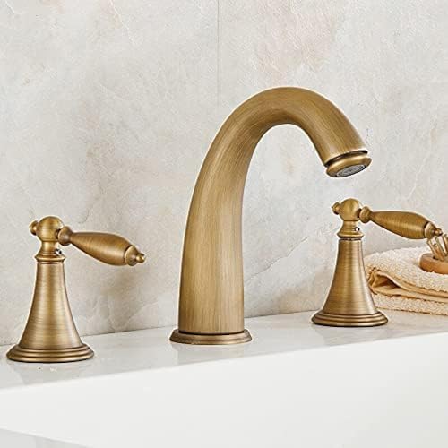 Robinet de lavabo en Laiton Antique MOCHAMIK, mitigeur de baignoire chic à 3 trous