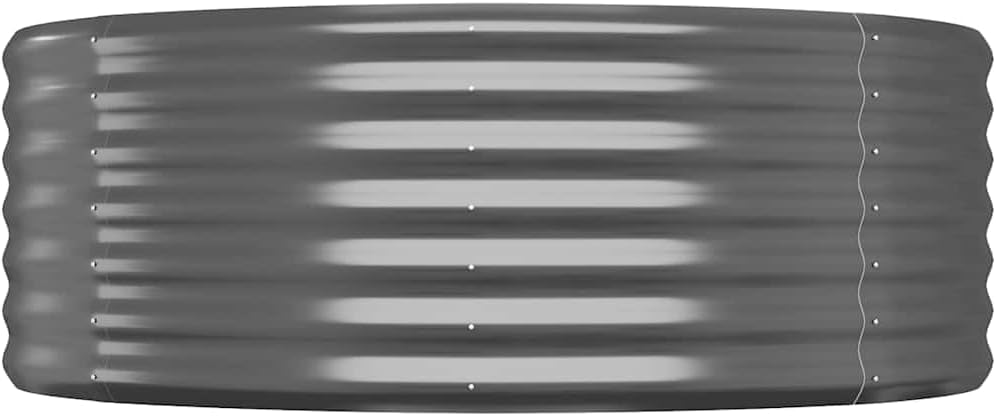 Large Anthracite Powder-Coated Steel Raised Garden Bed 199.6 x 39.4 x 14.2 in Oval Planter Box for Outdoor Vegetables Herbs Flowers on Patio Lawn Balcony