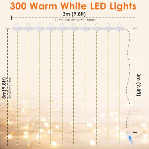 Anpro Fairy Lights,300 LED USB String Lights with 8 Light Models for Party Decoration,Indoor Lighting,Bedroom,Wedding Decor,Christmas Tree Lights - Image 3